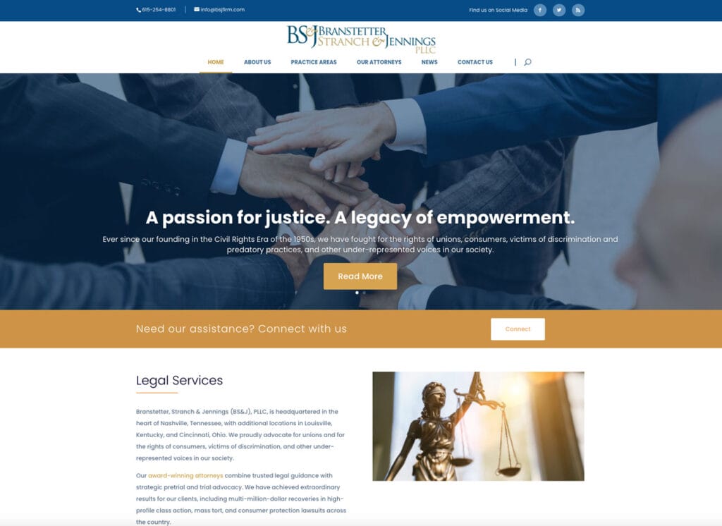 Brastetter Stranch & Jennings Website Screenshot