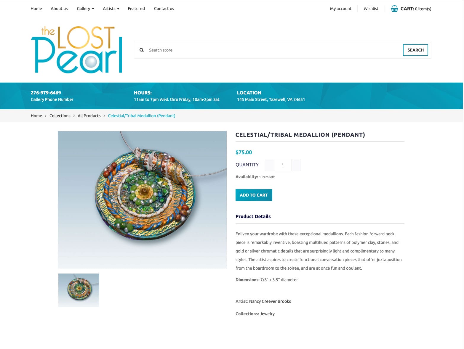 The Lost Pearl website screenshot