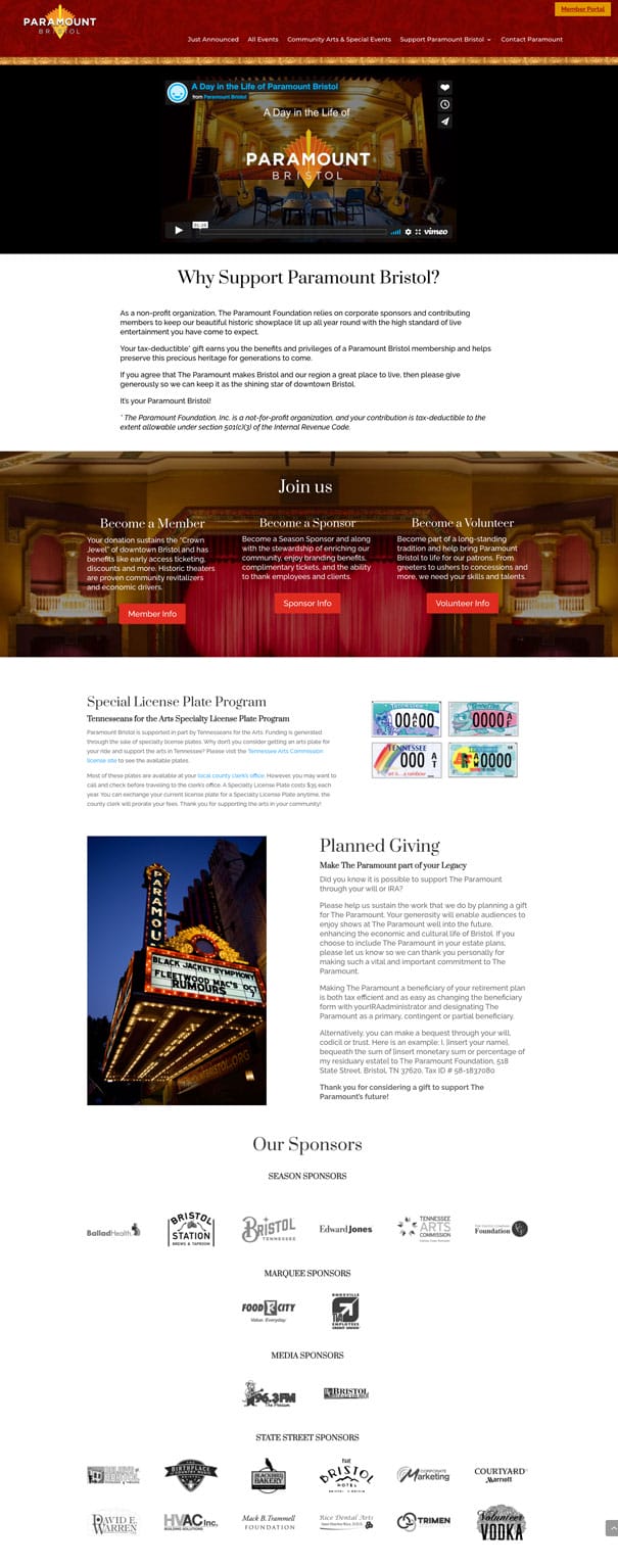 Paramount Bristol Website screenshot