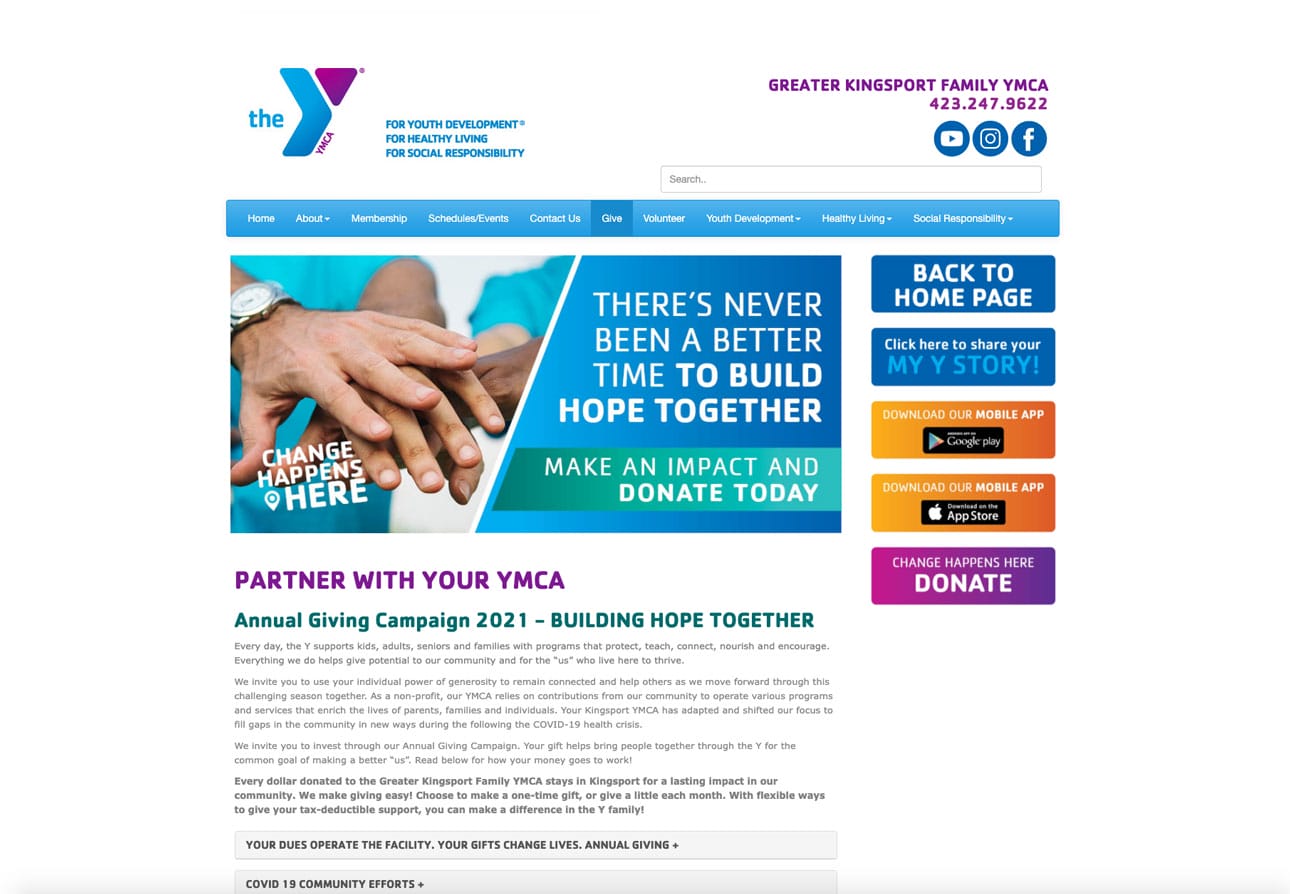 Kingsport YMCA Website